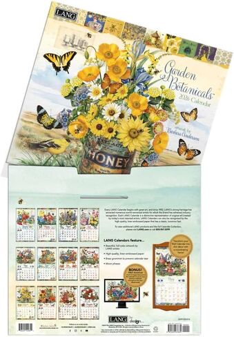 Lang Companies, Garden Botanicals 2026 Wall Calendar by Barbara Anderson, 13.4'' X 12'', 12-Month Calendar with Stapled Binding in Kuwait