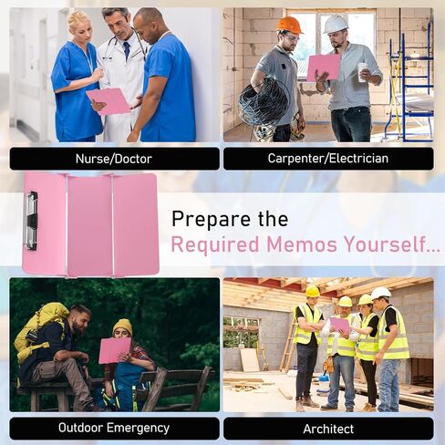 Nursing Clipboard Foldable, Foldable Clipboard w/Nursing Edition Cheat Charts, 3 Layers Aluminum, Nurse Clipboard w/Low Profile Clip&Pen Clip Pocket Clipboard for Students, Nurses and Doctors, Black in Kuwait