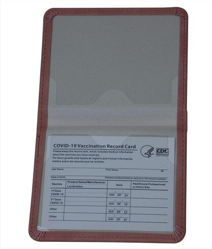 4 x 3 CDC Vaccine Card Holder Leather Vaccination Card Protector Sleeve Covid Card Cover for Business Travel(Grey) in Saudi Arabia