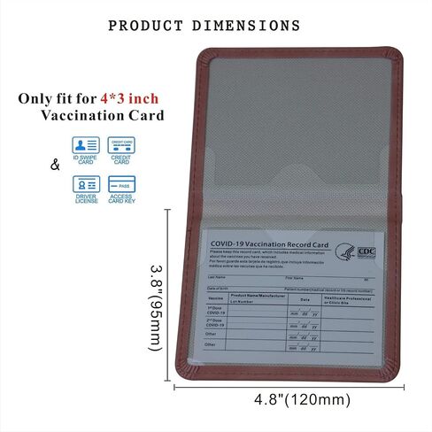 4 x 3 CDC Vaccine Card Holder Leather Vaccination Card Protector Sleeve Covid Card Cover for Business Travel(Grey) in Saudi Arabia