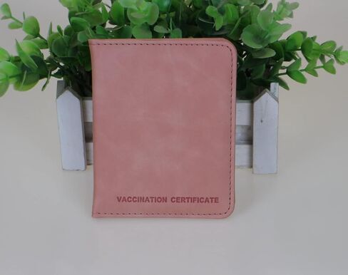 4 x 3 CDC Vaccine Card Holder Leather Vaccination Card Protector Sleeve Covid Card Cover for Business Travel(Grey) in Saudi Arabia