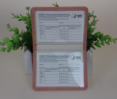 4 x 3 CDC Vaccine Card Holder Leather Vaccination Card Protector Sleeve Covid Card Cover for Business Travel(Grey) in Saudi Arabia