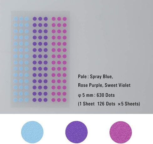 Stalogy Masking Tape Dot Patches: 0.2 in. Diameter / 126 dots/Sheet / 5 Sheets/Pack / 5mm Wide (Shuffle Ice Cream) in Saudi Arabia