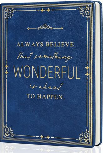 Lined Journal Notebook for Women & Men, Hardcover Leather Journal for Writing,Travel,Business,Work & School, A5 College Ruled Social Notebook for Note Taking, Diary Notepad 200 Pages (Blue) in Kuwait