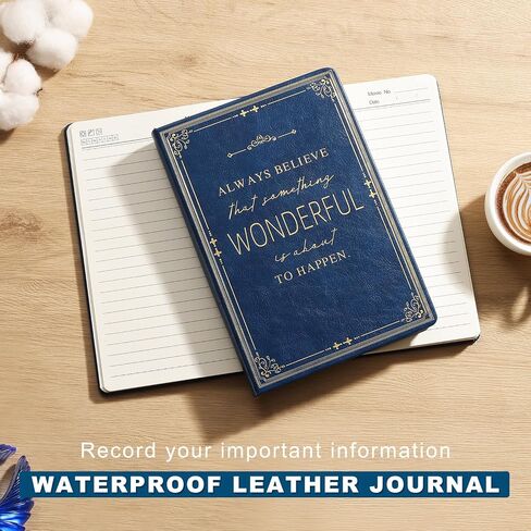 Lined Journal Notebook for Women & Men, Hardcover Leather Journal for Writing,Travel,Business,Work & School, A5 College Ruled Social Notebook for Note Taking, Diary Notepad 200 Pages (Blue) in Kuwait