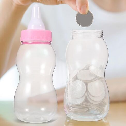 Plastic Baby Bottle Piggy Bank Fillable Bottle Piggy Bank Saving Pot for Baby Shower Party Games Favor in Kuwait