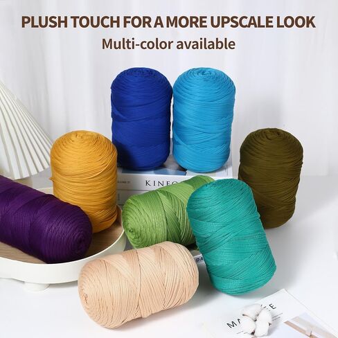800G（228YDS） T-Shirt Yarn, Elastic Fabric Crochet Cloth T- Shirt Yarn, Thick Hand Knitting Yarns for Crocheting Bags/Rugs/Baskets/Craft Project/Home Decor, DIY Crafts (Modern, Light Purple) in Saudi Arabia