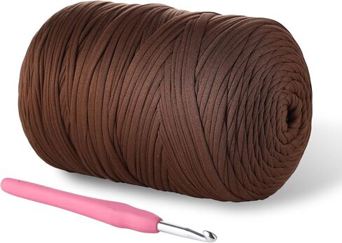 800g （228yds） غزل تي شيرت ، قماش مرن من القماش الكروشيه T- خيوط قميص ، خيوط حياكة يدوية سميكة لأكياس الكروشيه/السجاد/السلال/المشروع الحرفي/ديكور المنزل ، الحرف اليدوية (الحديثة ، الأرجواني الخفيف) in Kuwait