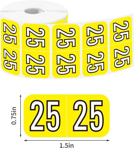2025 Year Stickers, 500 Pcs Rectangle Color Coded Labels 3/4" x 1-1/2" Self Adhesive File Folder Year Stickers in Kuwait