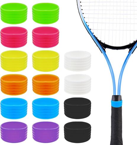 16 PCS Pickleball Paddle Racket Grip Bands, Tennis Racquet Secures Overgrip, Handle Rubber Silicone Ring for Squash Racket, Racquetball, Baseball Bat Handle in Saudi Arabia