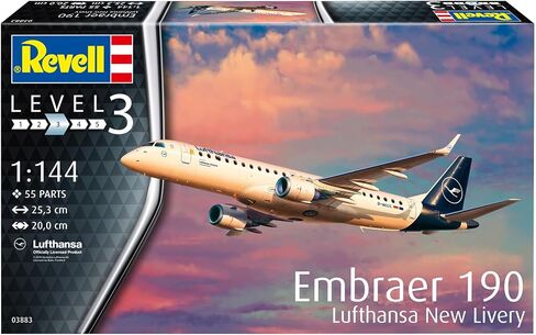 Revell 03883 1:144 Embraer 190 Lufthansa New Livery Plastic Model Kit, Multicolour (Revell 03883 3883) in Saudi Arabia