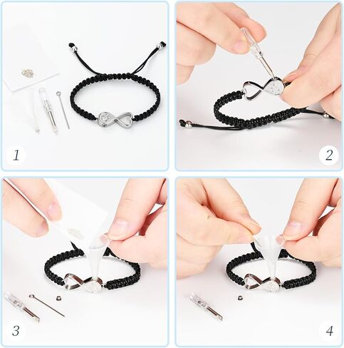 Infinity Heart Urn Bracelet for Ashes Paw Print Cremation Jewelry Stainless Steel Adjustable Braided Rope Bangle Bracelets Keepsake Memorial Jewelry for Loved Ones with Fill Tool in Kuwait