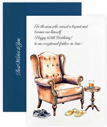 MAGJUCHE Birthday Cards for Father-in-Law, Elegant 90th Birthday Greeting Card with Envelope and Wax Seal, 5x7 inch in Saudi Arabia
