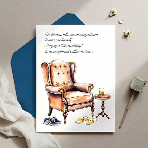 MAGJUCHE Birthday Cards for Father-in-Law, Elegant 90th Birthday Greeting Card with Envelope and Wax Seal, 5x7 inch in Saudi Arabia