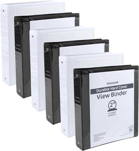(50 Pack) 2 Inch Binders 3 Ring Hardcover Binders in Bulk with Clear View Cover, Pockets for Classroom, Office, Portfolios | Bulk School, Teacher, Office Supplies (White Only Pack) in Saudi Arabia