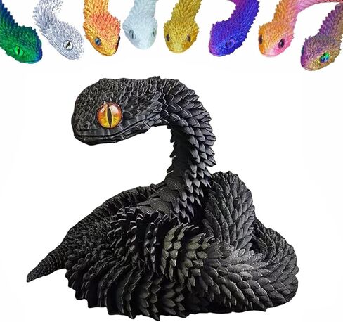 3D Printed Animals Set 3D Printed Snake Toys 3D Printed Articulated Flexible Fidget Toy 3D Printed Animals Exquisite Cute Pet Toy Children/Adults Fidget Toys (Fluorescent Blue, 11.8) in Saudi Arabia