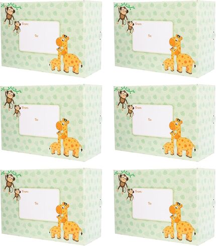 Decorative Shipping Boxes Decorated Gift Boxes For Mailing Birthday Gifts & Holiday Presents, 6 Pack of Everyday Shipping Boxes, Multiple Sizes and Designs, Baby Animals, Medium in Kuwait
