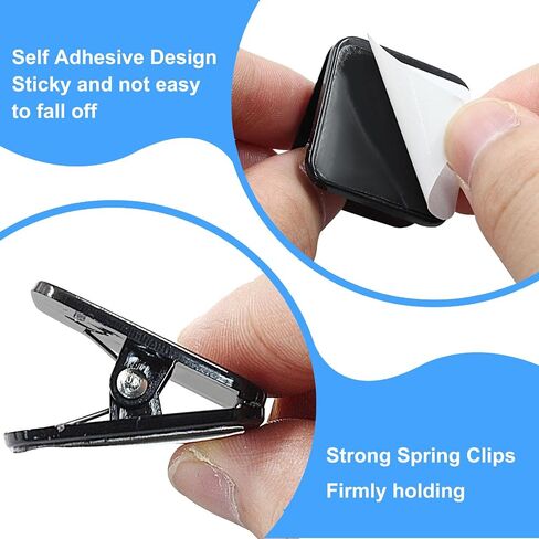 12 Pcs Self Adhesive Clips, Wall Hanging Clips Tapestry Clips Wall Clips Poster Hanger Photo Clips Sticky Clips Spring Clips（White） in Saudi Arabia