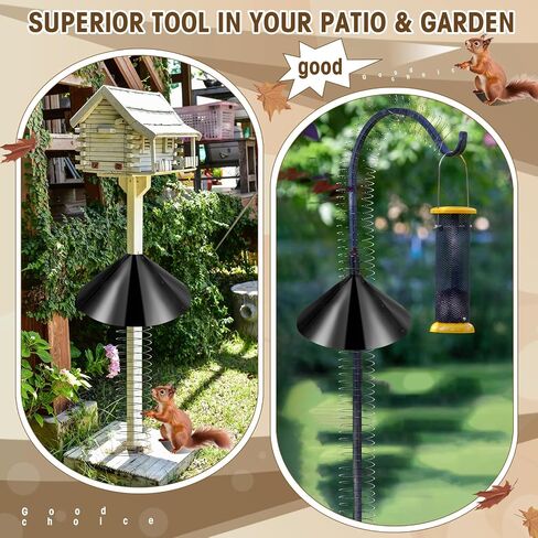 Shimeyao 2 Set 19 Inch Squirrel Baffle for Bird Feeder Pole with Anti Squirrel Spring Metal Coil Guard Device Cone Barrier for Outdoor Shepherd Hooks Bird House (White) in Saudi Arabia