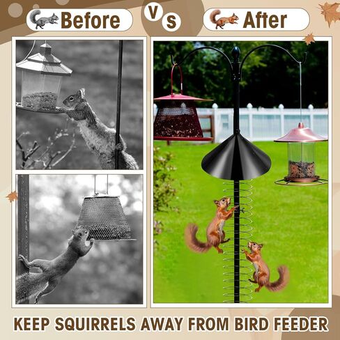 Shimeyao 2 Set 19 Inch Squirrel Baffle for Bird Feeder Pole with Anti Squirrel Spring Metal Coil Guard Device Cone Barrier for Outdoor Shepherd Hooks Bird House (White) in Saudi Arabia