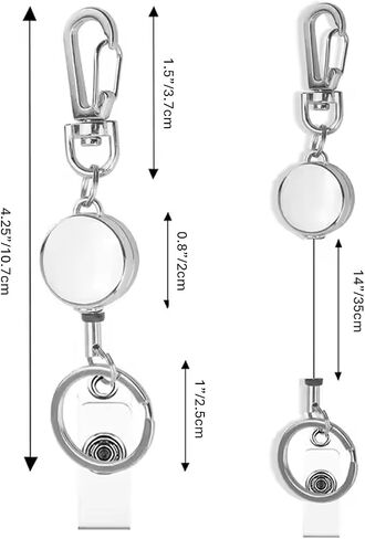 2 PCS Retractable Badge Reels for ID Card Holder. Metal Badge Reel - an Attachments for Lanyard or Keychain (Gold) in Kuwait