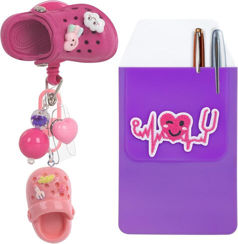 Funny Nurse Retractable Badge Holder Reel Cute,Work Id Card Name Badge Holder Retractable Clip(Pink) in Saudi Arabia