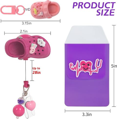 Funny Nurse Retractable Badge Holder Reel Cute,Work Id Card Name Badge Holder Retractable Clip(Pink) in Saudi Arabia