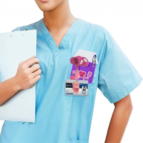 Funny Nurse Retractable Badge Holder Reel Cute,Work Id Card Name Badge Holder Retractable Clip(Pink) in Saudi Arabia
