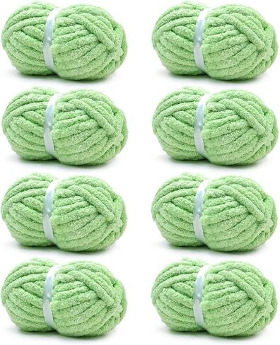 Chunky Chenille Yarn for Hand Knitting,Fluffy Soft Jumbo Yarn by Circular Needle & Crochet Hook,Super Bulky Big Yarn for Chunky Blanket,Large Thick Arm Knitting Yarn,1 Pack,Country Blue in Kuwait