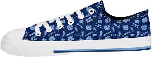 FOCO North Carolina Tar Heels NCAA Womens Low Top Repeat Print Canvas Shoes - 7 in Saudi Arabia