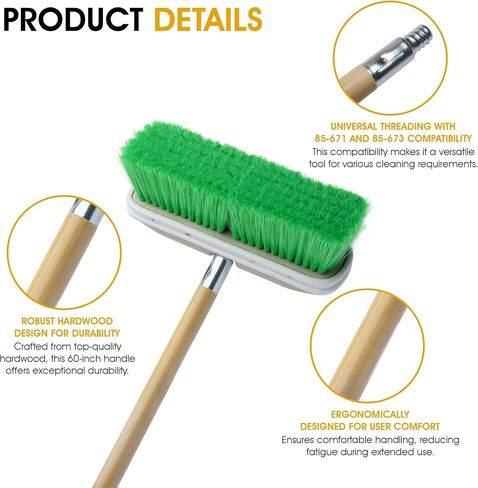 Nanoskin Professional Long-Reach 60-Inch Hardwood Handle with Universal Threaded Die-Cast Tip for Professional Cleaning, Auto Detailing, Industrial Use - Compatible with 85-671 & 85-673 Brush Heads in Saudi Arabia