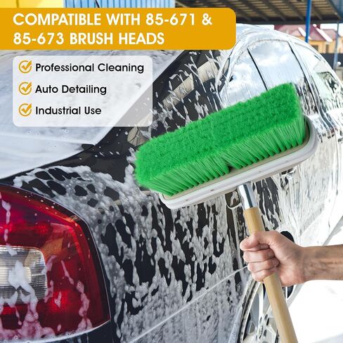Nanoskin Professional Long-Reach 60-Inch Hardwood Handle with Universal Threaded Die-Cast Tip for Professional Cleaning, Auto Detailing, Industrial Use - Compatible with 85-671 & 85-673 Brush Heads in Saudi Arabia