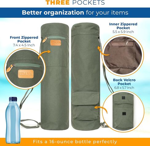 Pink Yoga Mat Bag | Large Yoga Mat Bags for Women & Men | Fits Thick Yoga Mat & Yoga Accessories | Three Storage Pocket | Adjustable Yoga Bag Shoulder Strap | Great As Gym Bag in Kuwait