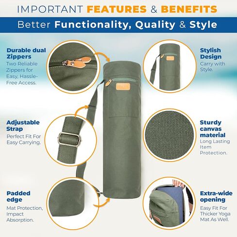 Pink Yoga Mat Bag | Large Yoga Mat Bags for Women & Men | Fits Thick Yoga Mat & Yoga Accessories | Three Storage Pocket | Adjustable Yoga Bag Shoulder Strap | Great As Gym Bag in Kuwait