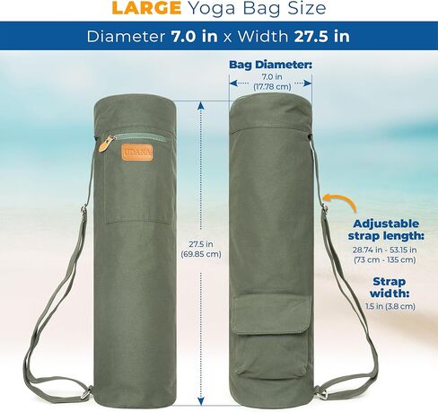 Pink Yoga Mat Bag | Large Yoga Mat Bags for Women & Men | Fits Thick Yoga Mat & Yoga Accessories | Three Storage Pocket | Adjustable Yoga Bag Shoulder Strap | Great As Gym Bag in Kuwait