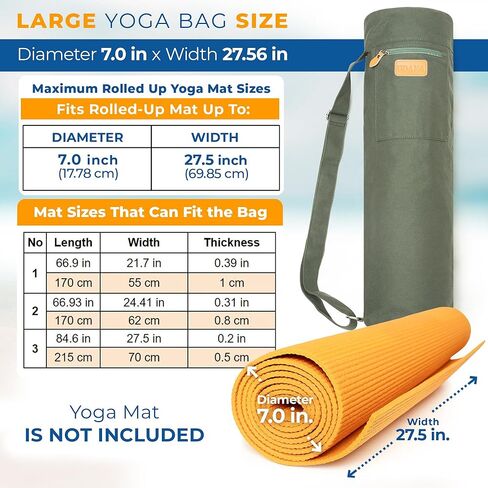 Pink Yoga Mat Bag | Large Yoga Mat Bags for Women & Men | Fits Thick Yoga Mat & Yoga Accessories | Three Storage Pocket | Adjustable Yoga Bag Shoulder Strap | Great As Gym Bag in Kuwait