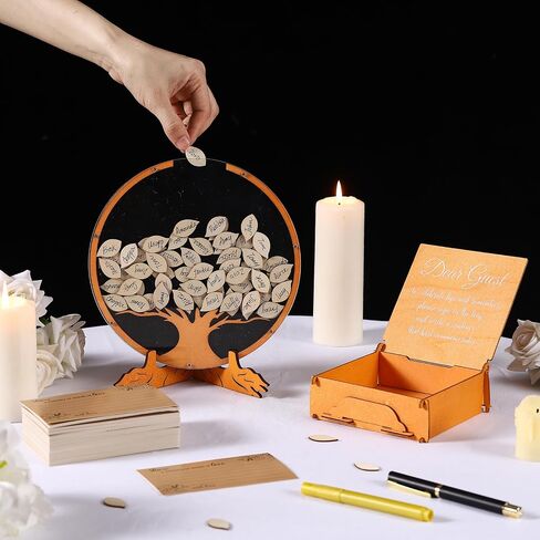 Wooden Funeral Guest Book Set for Memorial Service Celebration of Life Decorations Loving Memory Guestbook Included Share a Memory or Words of Love Cards Pen Table Sign(Tree of Life) in Saudi Arabia