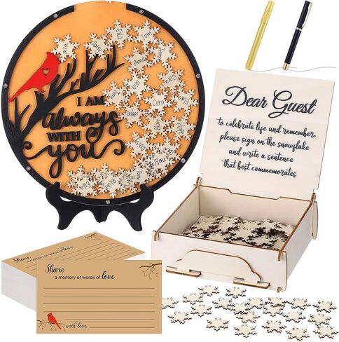 Wooden Funeral Guest Book Set for Memorial Service Celebration of Life Decorations Loving Memory Guestbook Included Share a Memory or Words of Love Cards Pen Table Sign(Tree of Life) in Saudi Arabia