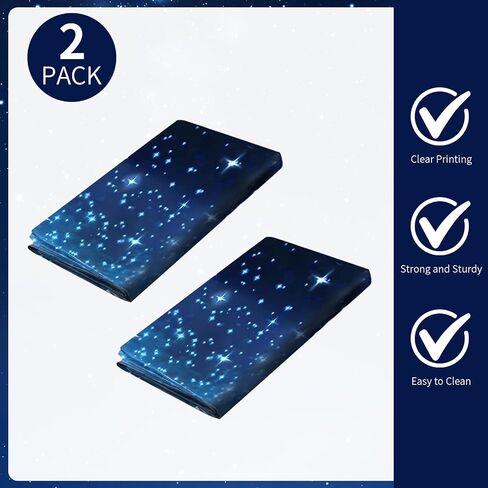 2Pcs Space Plastic Tablecloth 54x108 Inch, Space Party Decorations Table Cloth Disposable Galaxy Table Cover Rectangle for Star Birthday Supplies in Kuwait
