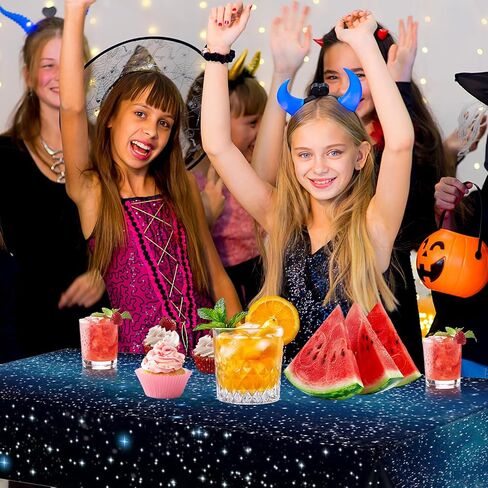 2Pcs Space Plastic Tablecloth 54x108 Inch, Space Party Decorations Table Cloth Disposable Galaxy Table Cover Rectangle for Star Birthday Supplies in Kuwait