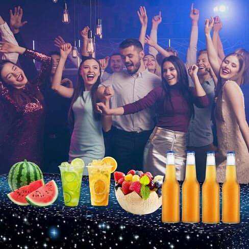 2Pcs Space Plastic Tablecloth 54x108 Inch, Space Party Decorations Table Cloth Disposable Galaxy Table Cover Rectangle for Star Birthday Supplies in Kuwait