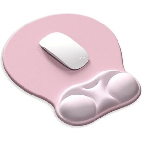 Ergonomic Mouse Pad with Wrist Rest Support&Gel Cushion for Desk; Cute Computer Decor Accessories for Women. Small Mousepad Mat Laptop Pads for Office&Home. Ergo Supplies & Aesthetic (01Pink Serenity)