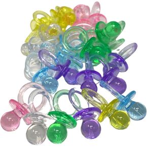 Bonka Bird Toys 2208 (Pk30) 1" Colored Acrylic Pacifiers, Parrot Foot Talon Craft Cage Toy, Conure, Pionus, Quakers and Similar Birds