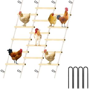 Longer Chain Chicken Ladder Toys for Coop, Durable Chicken Perch Roosts, Easy Installation & Cleaning, Fun Farm Chicken Accessories, Perfect for Backyard Poultry