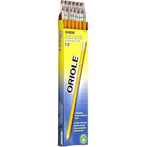 Dixon Oriole #2 Soft Pencils, Pre-Sharpened, Wood-Cased, Black Core, Box of 12, Yellow (12886) - Pack of 4