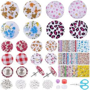 Webeedy 50 Set Floral Button Contring Making Kit: أقراط زراعة الأزهار الطازجة ، مجموعة Art & Craft للبالغين ، هدية فريدة للنساء