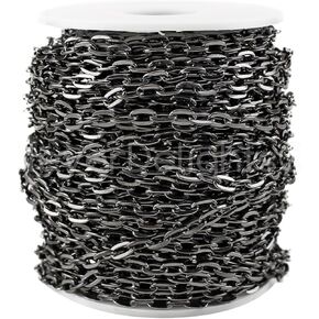 CleverDelights 5x7mm Cable Chain - Gunmetal Color - 30 Feet