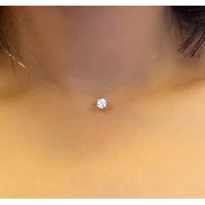 Fashion Crystal Necklace Invisible Line Zircon Clavicle Chain for Women
