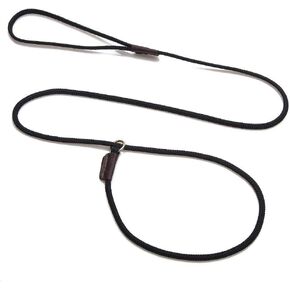 Mendota Pet Dog Show Slip Leash - Made in The USA - Black, 1/8 in x 54 in - for Small Breeds