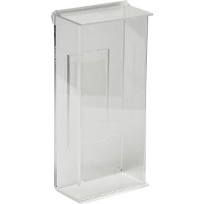 Clear-Ad - Acrylic Outdoor Trifold Brochure Holder 9x4 with Lid & Business Card Pocket - Vertical Outside Waterproof Wall Mount Pamphlet & Document Box - Plastic Envelope Holder (Pack of 1)